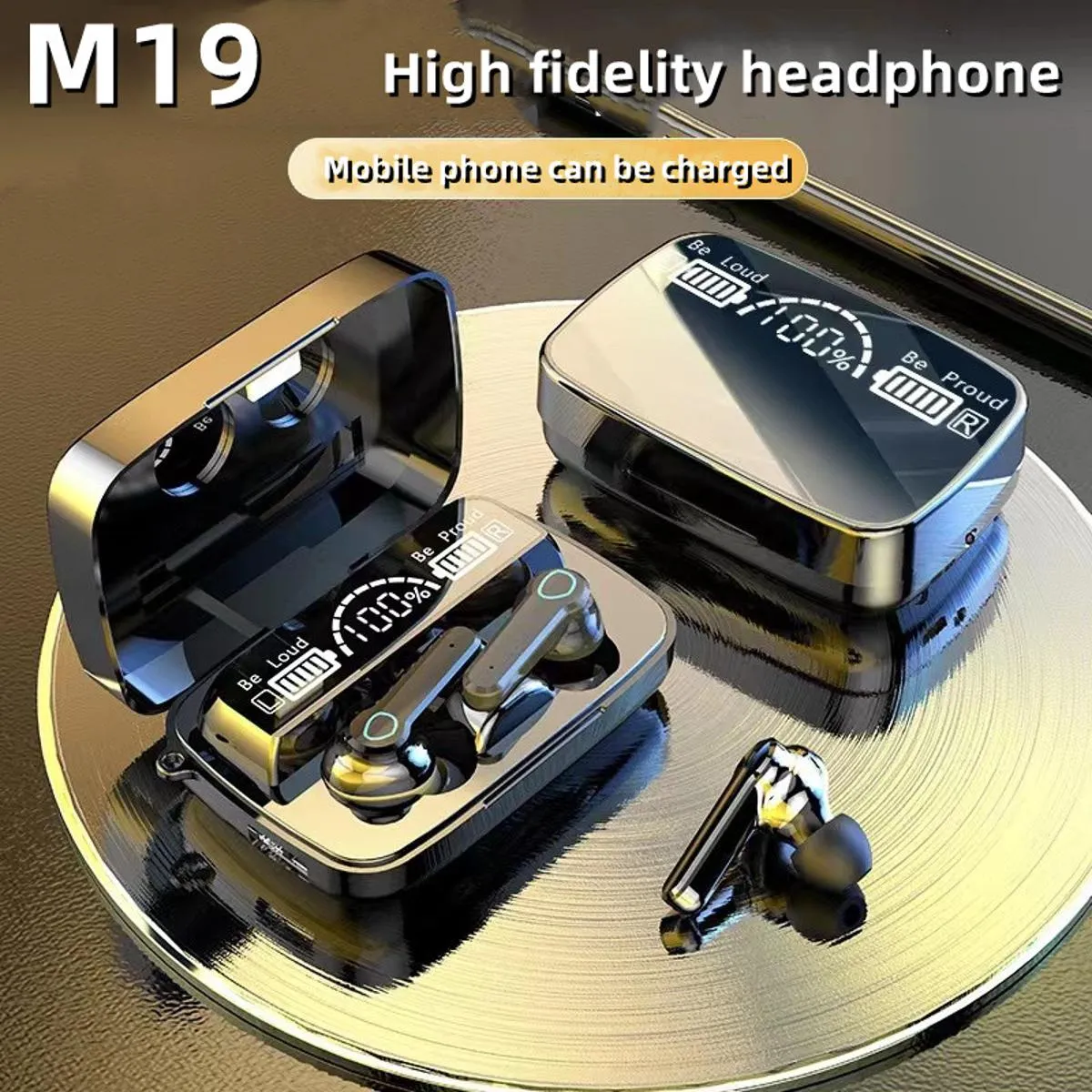 Orignal M19 & M10 & Air31TWS Air pod with Super Sound & High Quality Touch Sensors True Stereo Headphones with Built in Mic 10m Transmission Bluetooth Wireless Earbuds , Charging Case Sport Headset for all Bluetooth Smart devices.