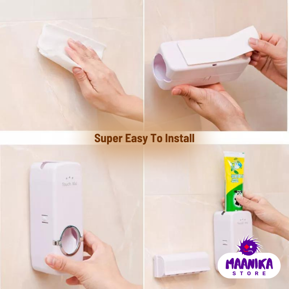 Buy Automatic Toothpaste Dispenser With Five Toothbrush Holder Stand