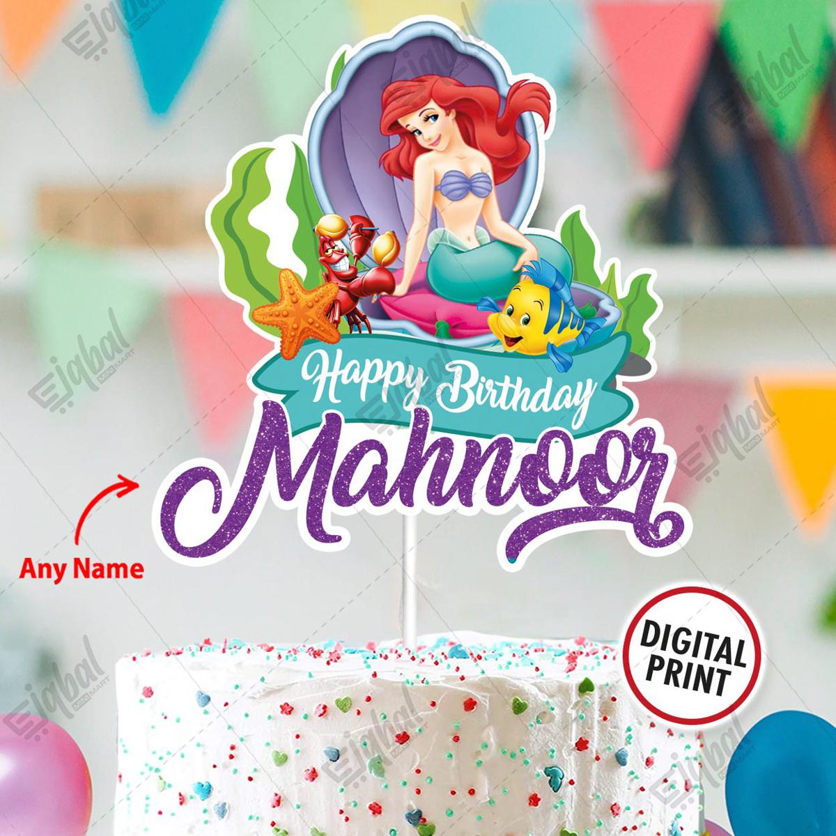 Personalised Digital Cake Topper Little Mermaid Theme topper for Birthday Party Celebration & Cake Decoration | Daraz.pk personalised-digital-cake-topper-little-mermaid-theme-topper-for-birthday-party-celebration-cake-decoration-daraz-pk