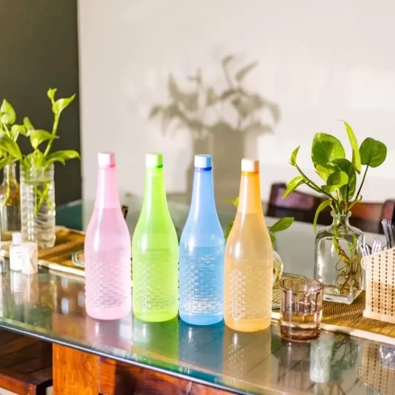Plastic Jumbo Water Bottles Super Cool Water Drink Bottles Fridge And Refrigerator Water Bottles High Quality Multi Color 1.2 Ltr Each