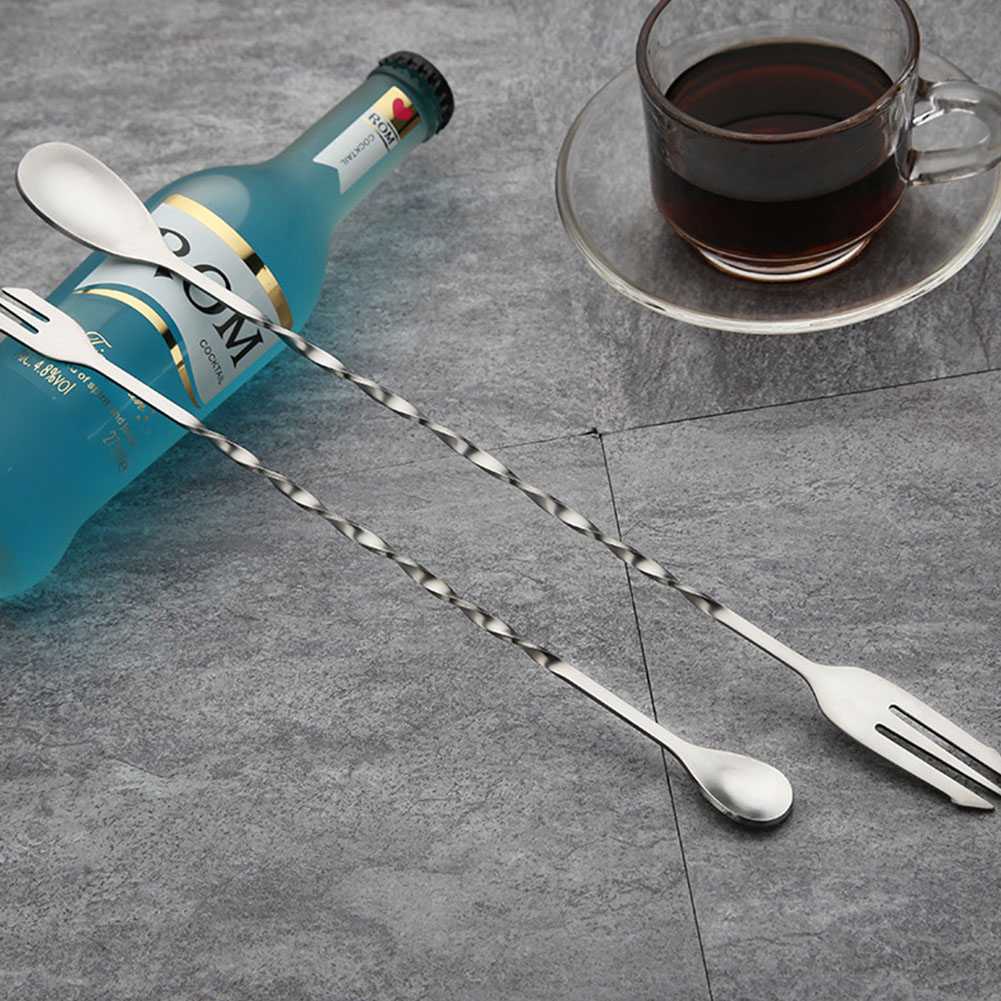 Stainless Steel Bar Spoon Bar Spoons Twist Neck Barware Mixing Spoon Set Of 2