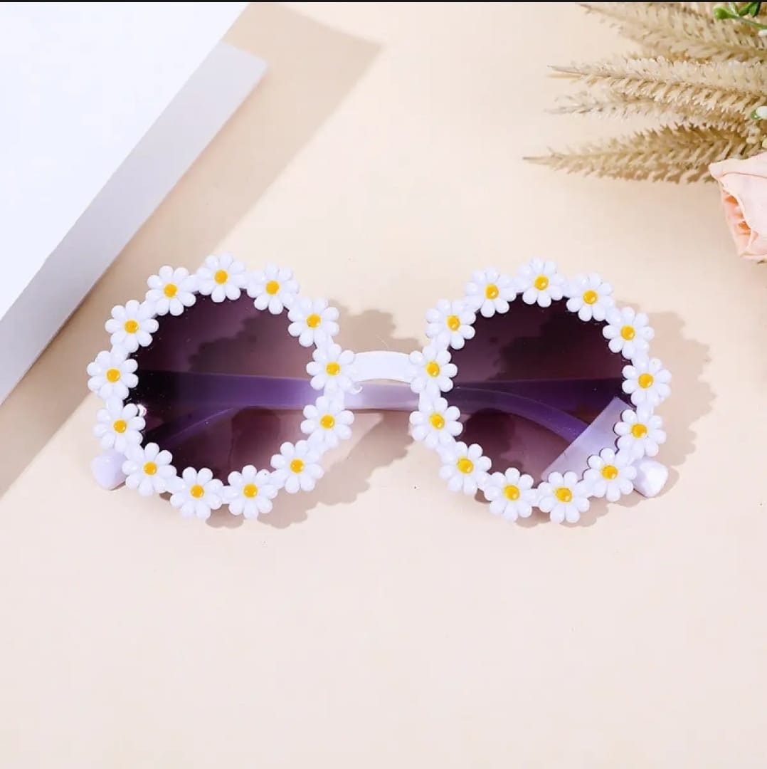 Summer Children Girls Flower Sunglasses Cute Acrylic Flower Outdoor Sun Protection Sun Glasses Kids Girls Boys UV400 Eyewear