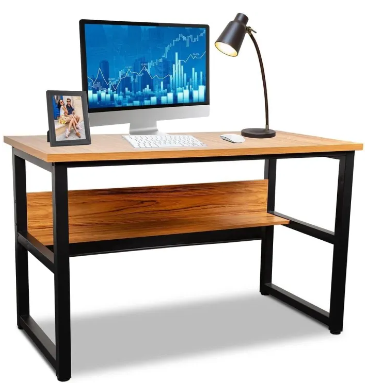 Gaming Table H-shape table Office Table Desktop Table With Book Shelf Office Desk Book Shelf Laptop Table Computer Table Study Table Writing Table Gaming Table workstation table with metal powder frame