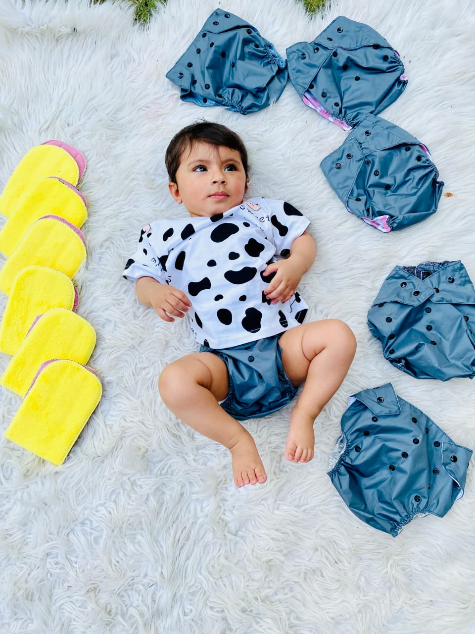 Zeri & Meri Baby Washable Diapers 3 Size 0- 8 years and also available Inner Baby Girls and Boys (RENDOM COLOR)
