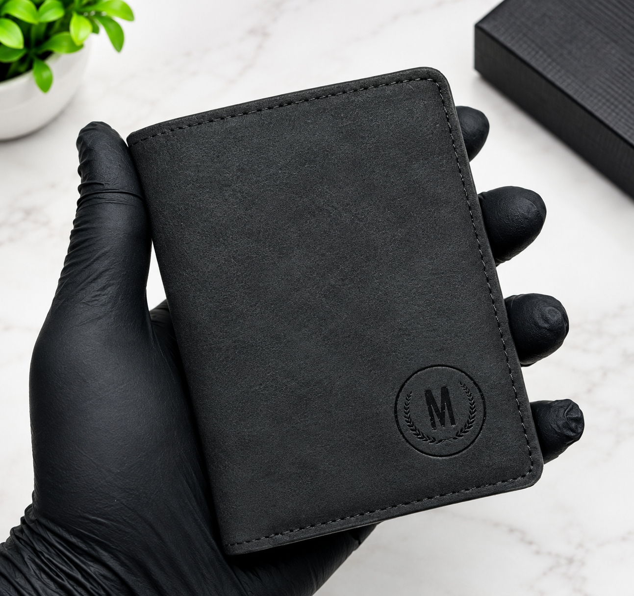 Premium Grain-Textured PU Leather Ultra-Slim Bifold with Quick-Access Card Slots Wallet for Men - Compact Gentleman Purse