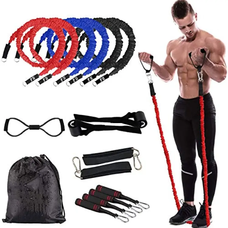 Portable Resistance Bands With Handles, Resistance Tubes & Workout