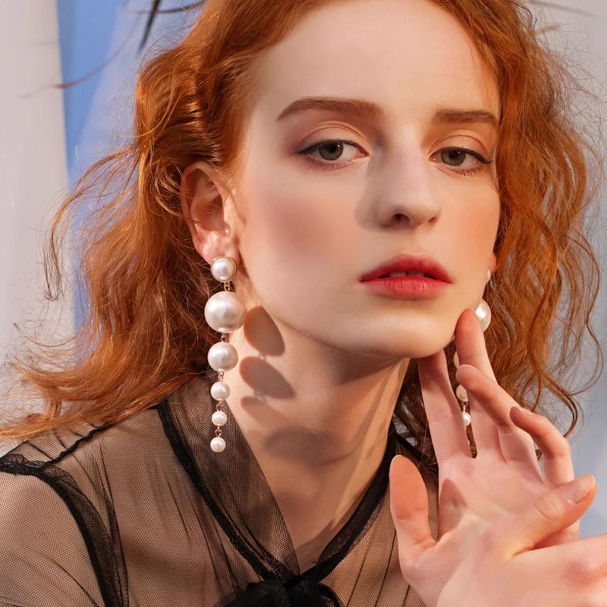 Acrylic Earrings Long Earings for Women Beautiful Pearl Drop Earrings Trendy Earrings 2021 - Imported Earings Fashion Jewellery