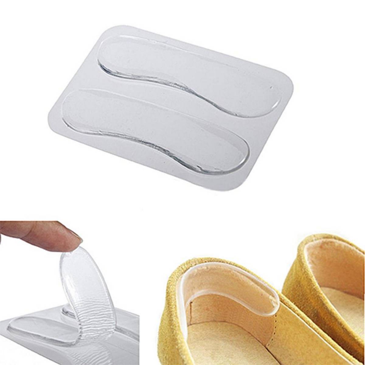 Pair Silicone Gel Heel Cushion Protective Foot Care Shoe Insert