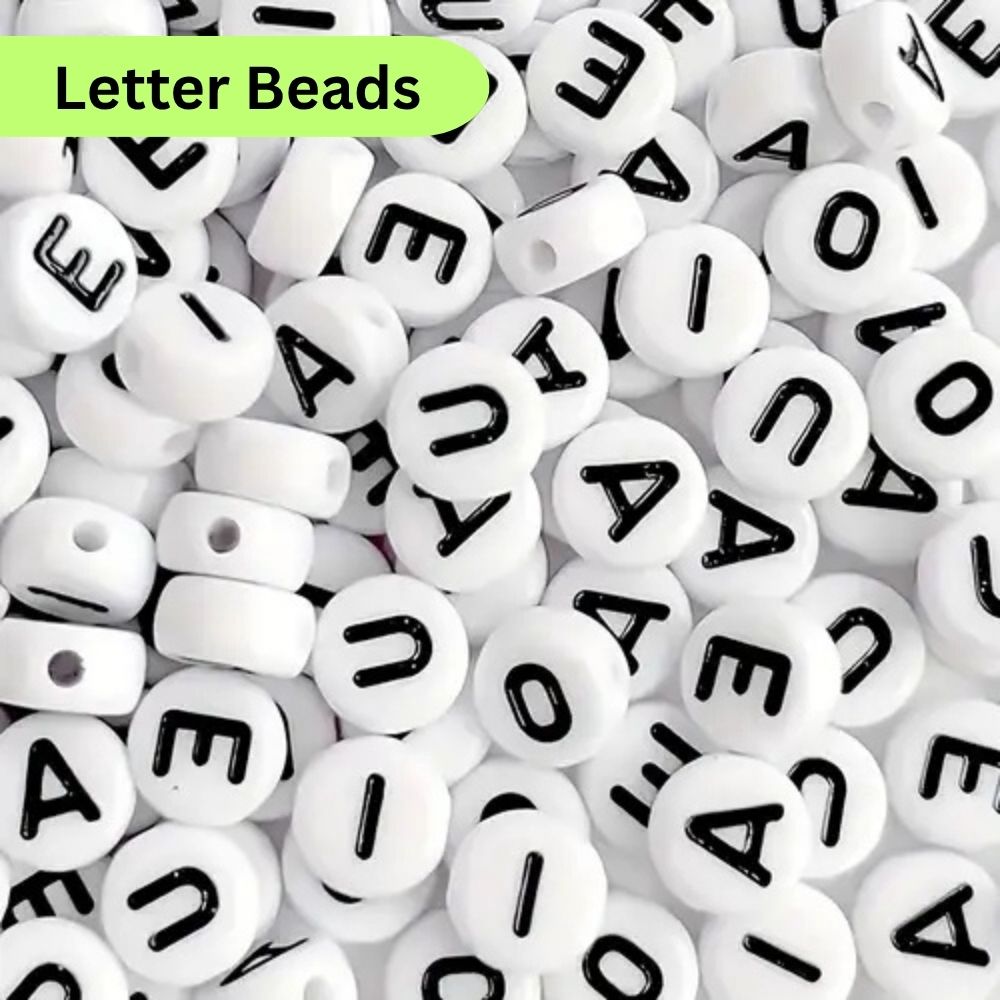 26/50/100/150/500 letters jewelry making alphabets Mix alphabets round beads ideal for arts and crafts jewelry making and bracelets jewelry making accessories jewelry making kit Alphabet Beads Flat Round White Letter Beads By - SAMS Collection