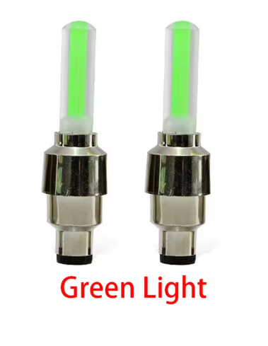 2Pcs Motion Activated Glow Bike Flashlight Car Motorcycle Tire Valve Caps Wheel Light Amazing Fantastic Bicycle Accessory LEDs
