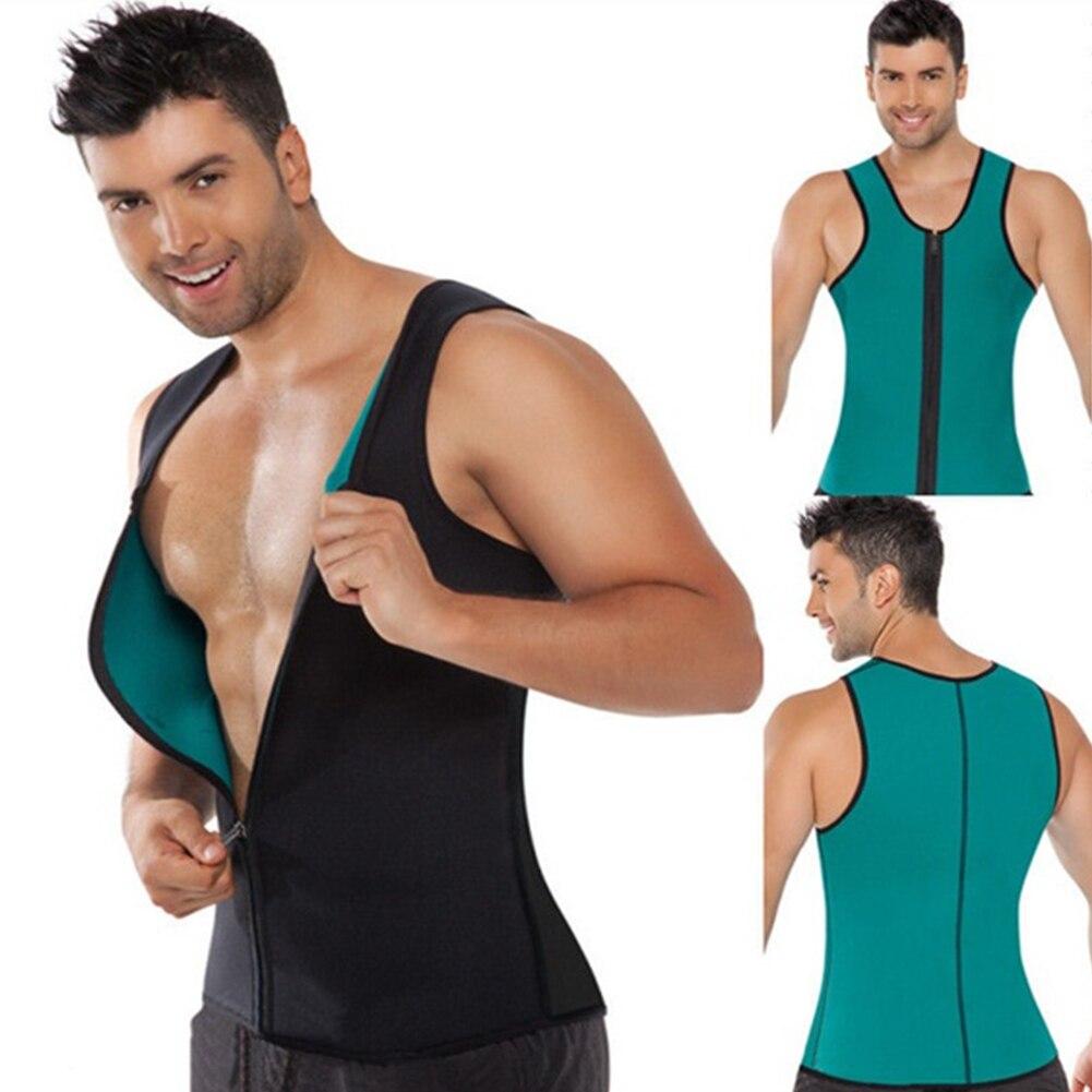 Sports And Fitness Men Sauna Sweat Suits Waist Trainer Vests Weight Loss Slim Shirt Workout Suit