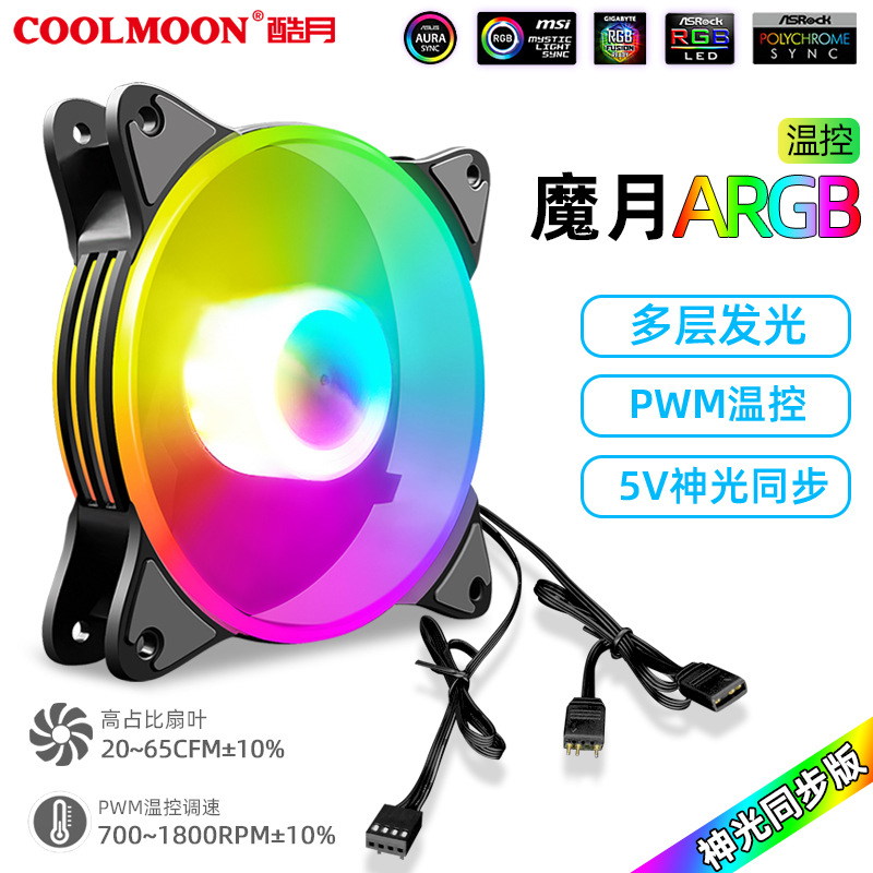 【ZOSR】Fan PC Cooling Fan 4 pin PWM 120mm Static LED RGB Computer Fan