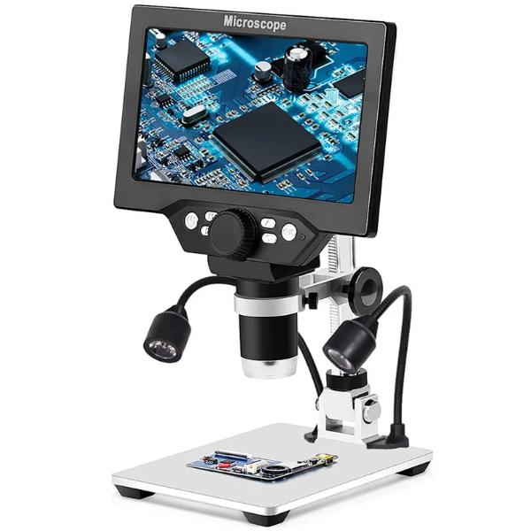 KC G1200 Digital Microscope 7 Inch LCD 1200X Zoom 12MP Camera PCB Mobile Repair Microscope with LED Light