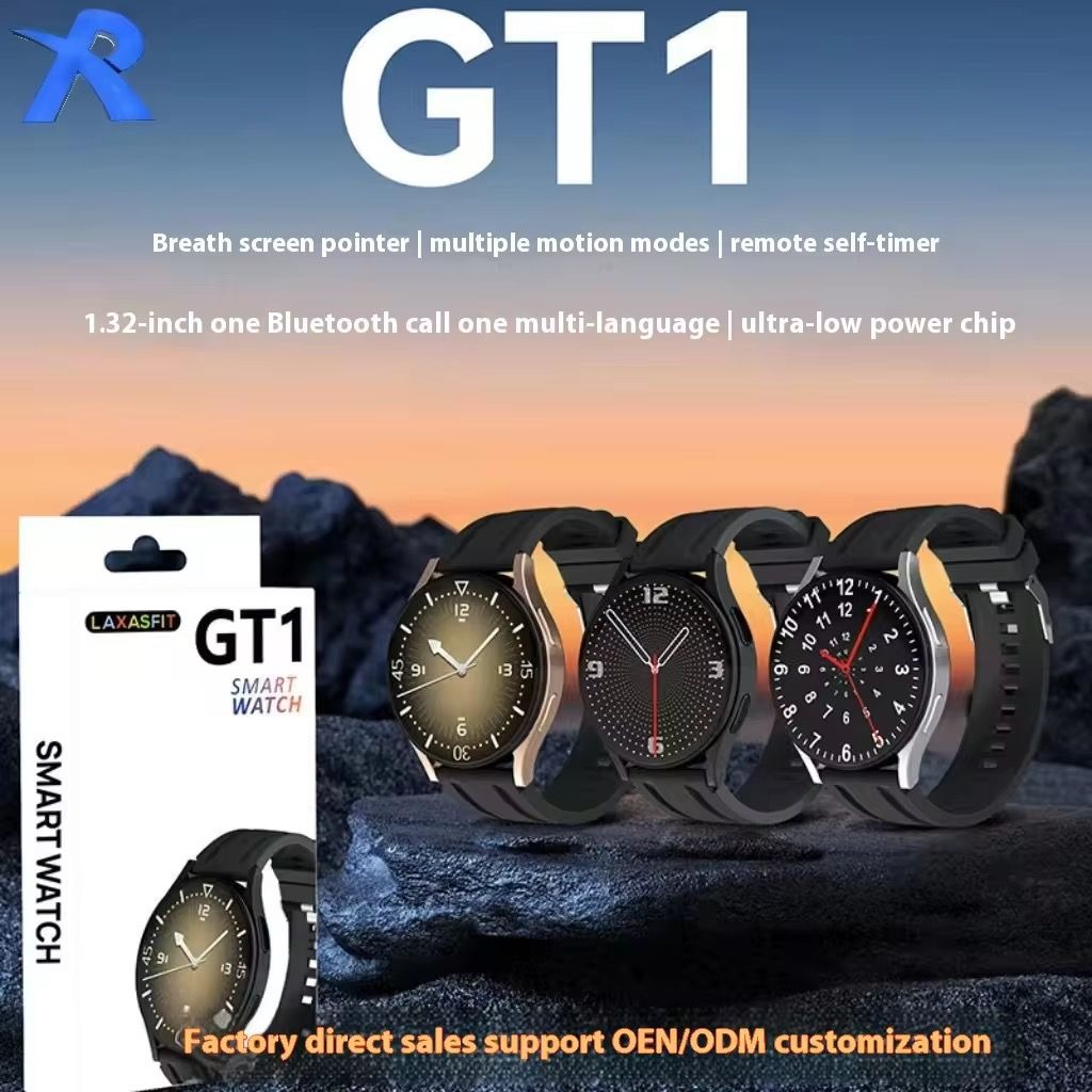 GT1 Round Shape Smart Watch | Premium Smartwatch with Bluetooth Calling | Multiple Sports Modes | Sleep Monitoring | Push Notifications | Fitness & Activity Tracker | Smart Bracelet Look | Stylish Digital Watch for Men & Women