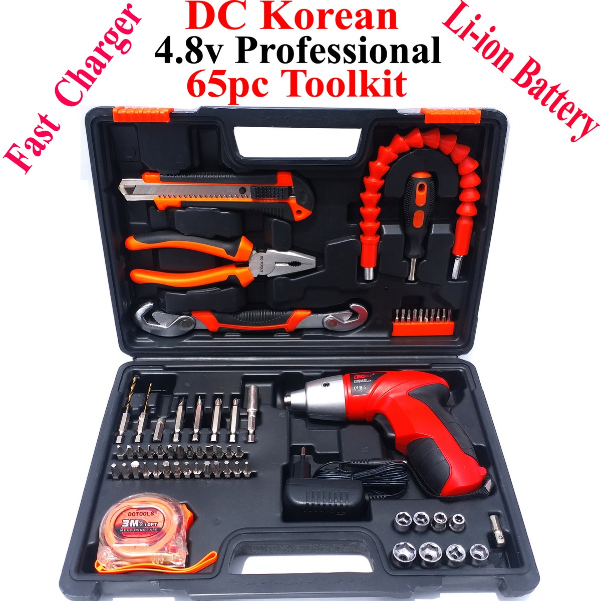 Korean DC Brand 65pcs Electric Drill Machine Wireless Cordless
