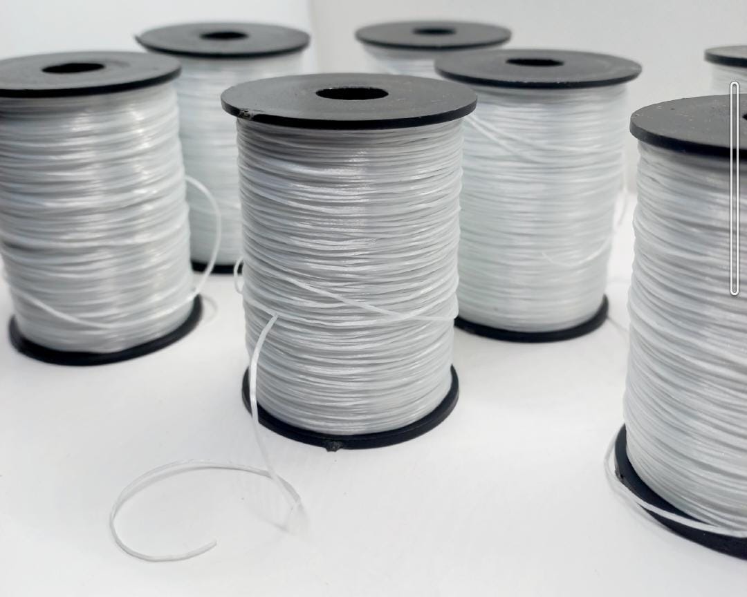 White Stretchy Elastic Cord Thread for Jewelry Making Beading Bracelet Stretchable Thread For Jewlery Making Nylon Thread For Bracelet Making Elastic String For Beading Jewelry Cord, Elastic Bracelet Rope Crystal Beading Cords By SAMS COLLECTION