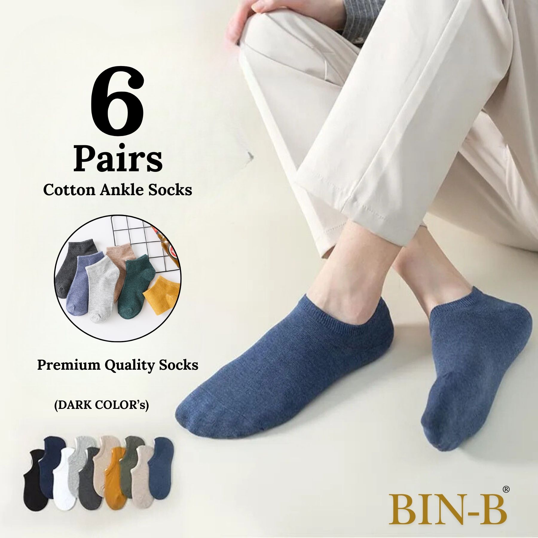 Pack Of 3 & 6 Pairs  Ankle Socks For Men Women