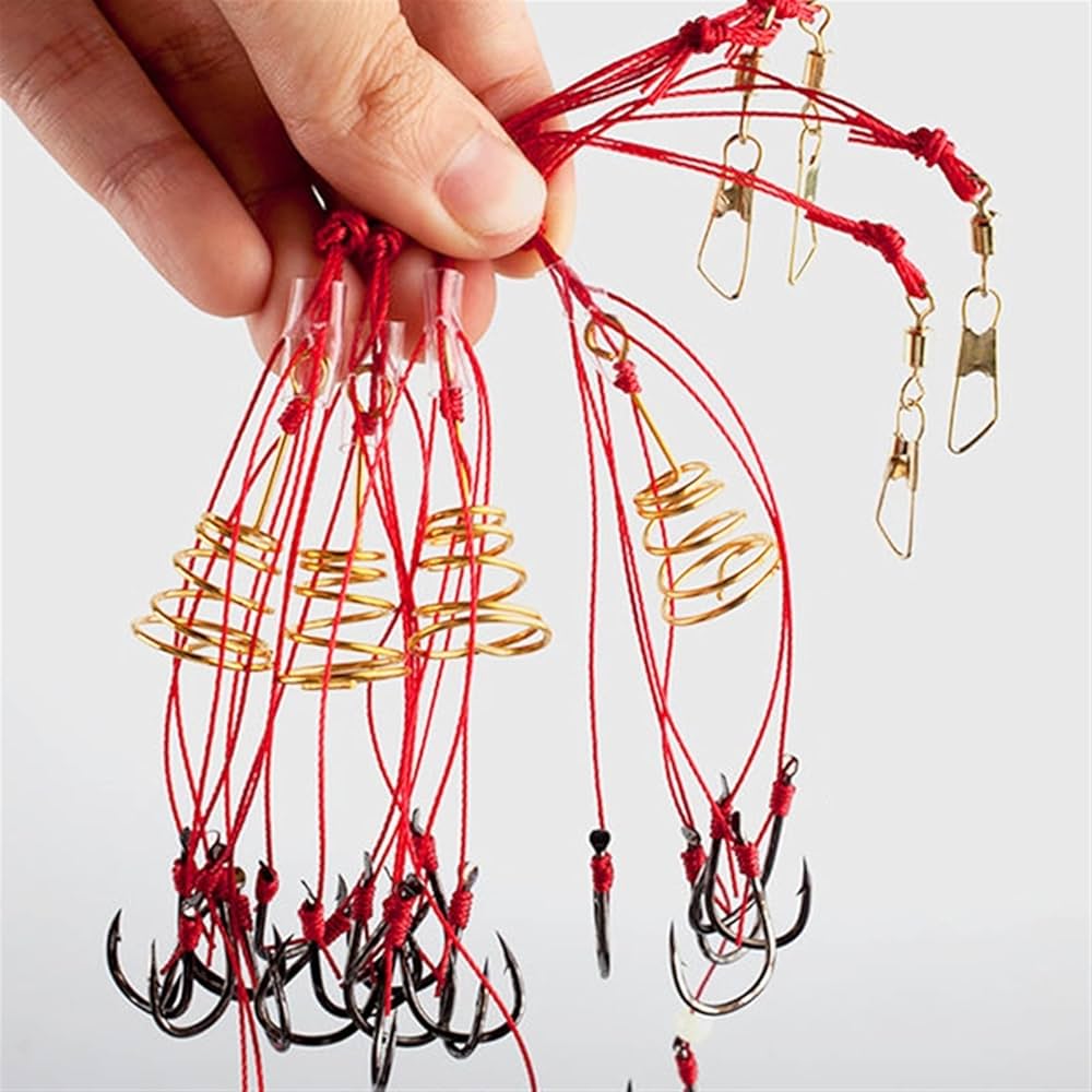 4pcs High Carbon Fishing Hooks Carp Feeder Proof Hanging  Hook Tool Spring Anti-winding  Hook