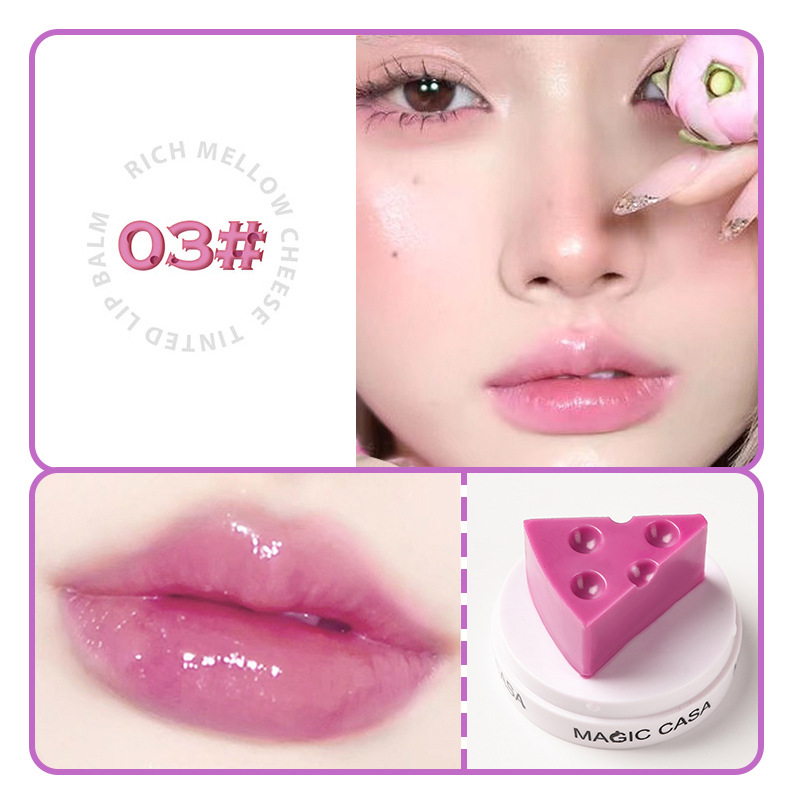 Cheese Shaped Lip Balm Temperature Control Color Change Moisturizing ...