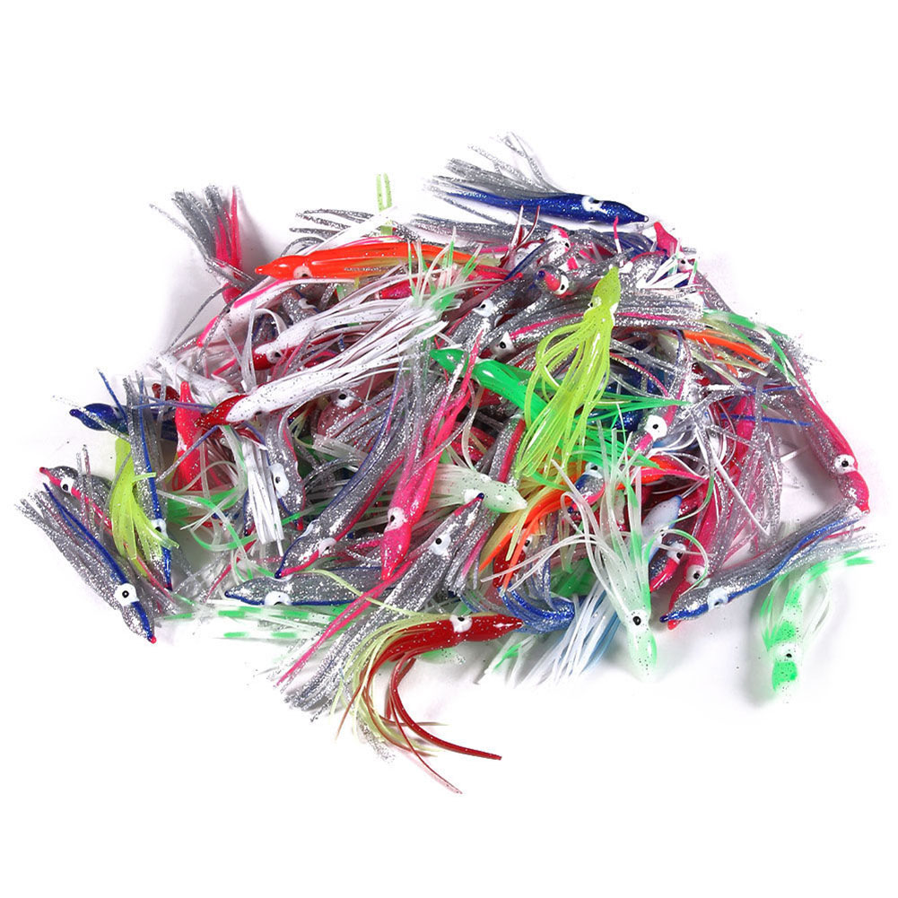 Buy Fishing Lures Squid Skirts Octopus Lures Soft Plastic Trolling Skirt  Lure Kit Saltwater Fishing Bait for Bass Trout Pack of 50pcs Glow Soft  Plastic Octopus Squid Skirt Fishing Lures Hoochies Trolling