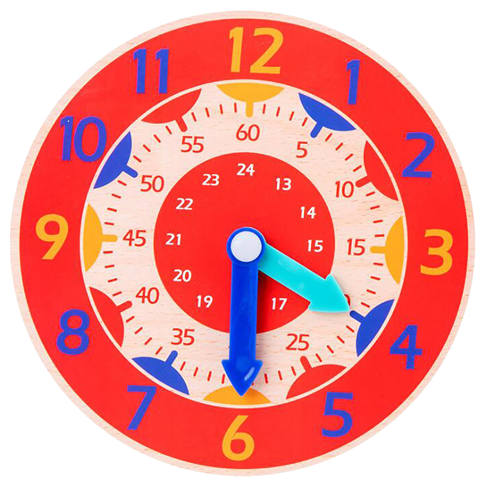 Children Montessori Wooden Clock Toys Hour Minute Second Cognition Colorful  Clocks Toys For Kids Early Preschool Teaching Toys: Buy Online at Best  Prices in Pakistan | Daraz.pk