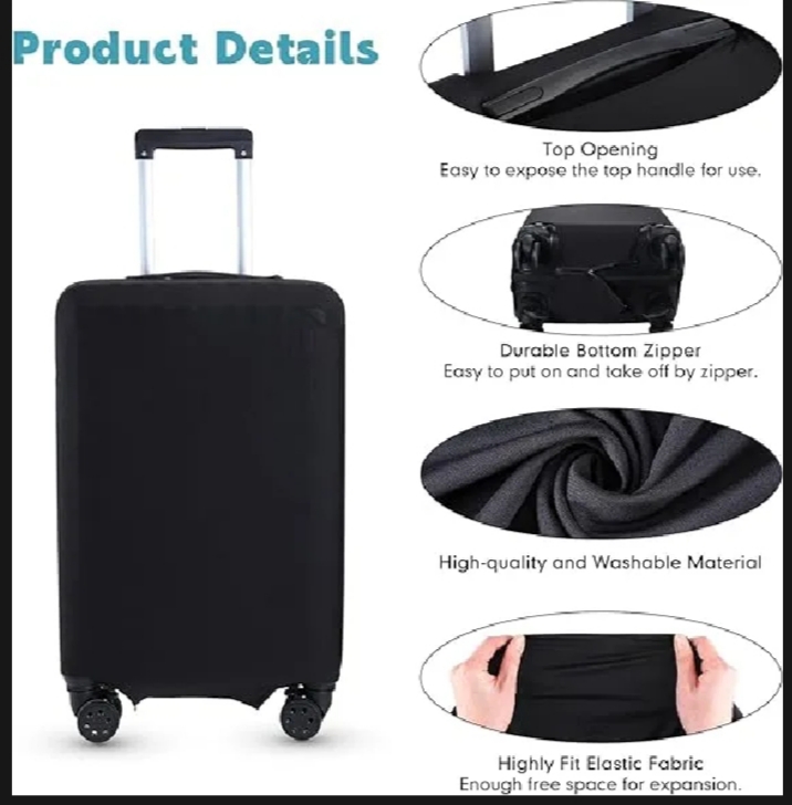 Luggage Cover Elastic Suitcase Protector for Travel | Water-Washable Suitcase Cover, Spandex Elastic Anti Scratch Luggage Protective Covers
