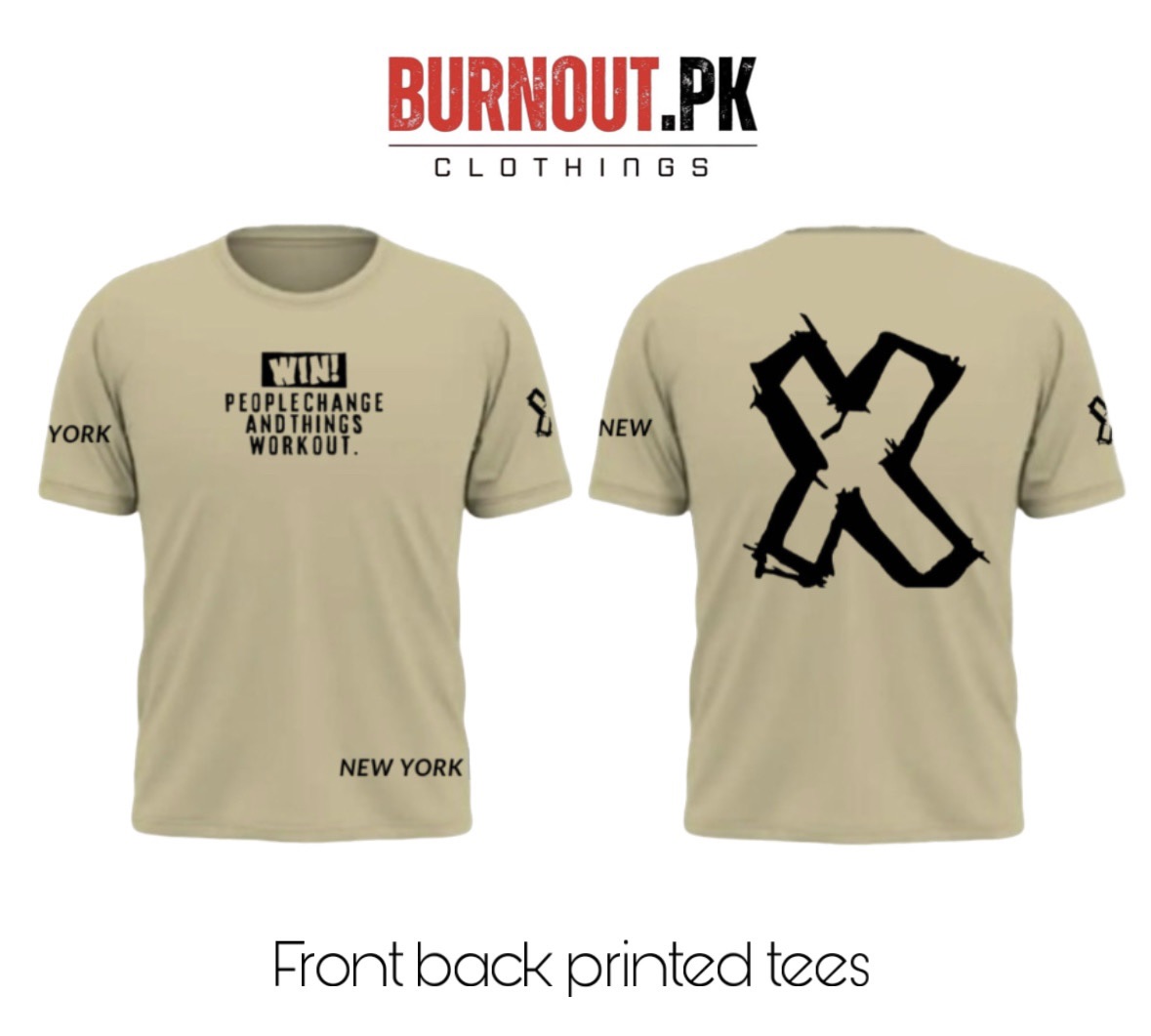 BURNOUT.PK NEW TRENDY SUMMER COLLECTION HALF SLEEVE PRINTED TEES FOR MENS AND WOMENS