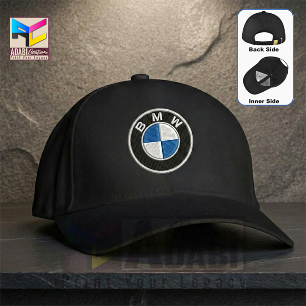 Premium Quality BMW Embroidery Logo Cap for Men, Boys & Girls – Stylish Adjustable Black & Blue Sports Hat – Luxury Car Inspired Baseball Cap for BMW Lovers – Breathable Mesh Casual Fashion Cap for Outdoor, Travel & Daily Wear
