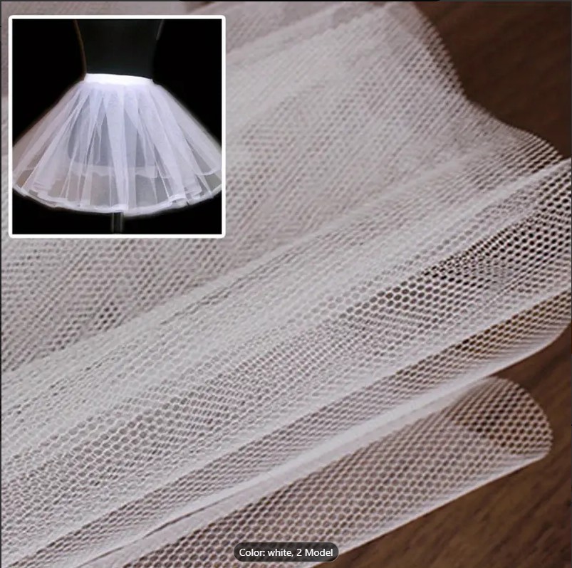 5 Yards Unstitched Hard Net Cancan Fabric – 58 Inches Wide Premium Underskirt Net for Lehenga, Gowns, Bridal & Party Wear price in Pakistan