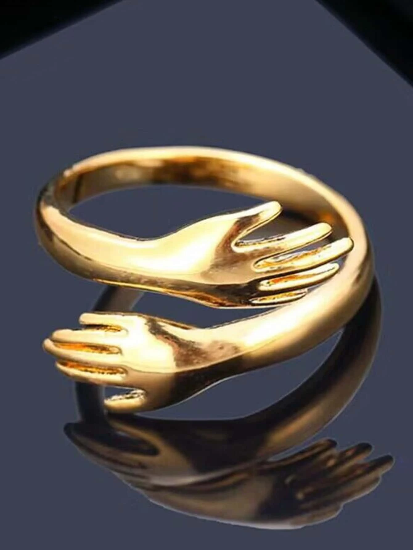 Loving Couple Hug Rings - Adjustable Retro Hug Style Rings for Men and Women