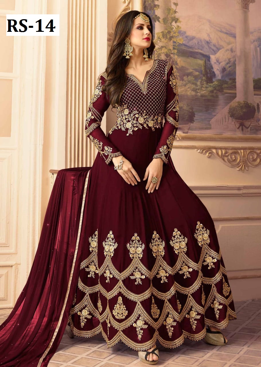 Maroon Chiffon Embroidered Dress for Women Daraz.pk