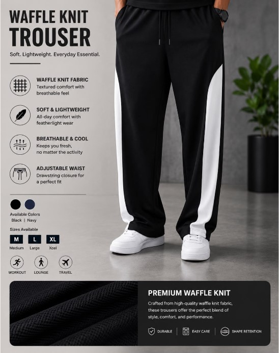 SB Trader Summers Baggy Fashion Trousers For Men - Pleated Men Trousers - Plated Trousers For Men - Loose Fit Trousers For Boys- Summers Terry Fabric