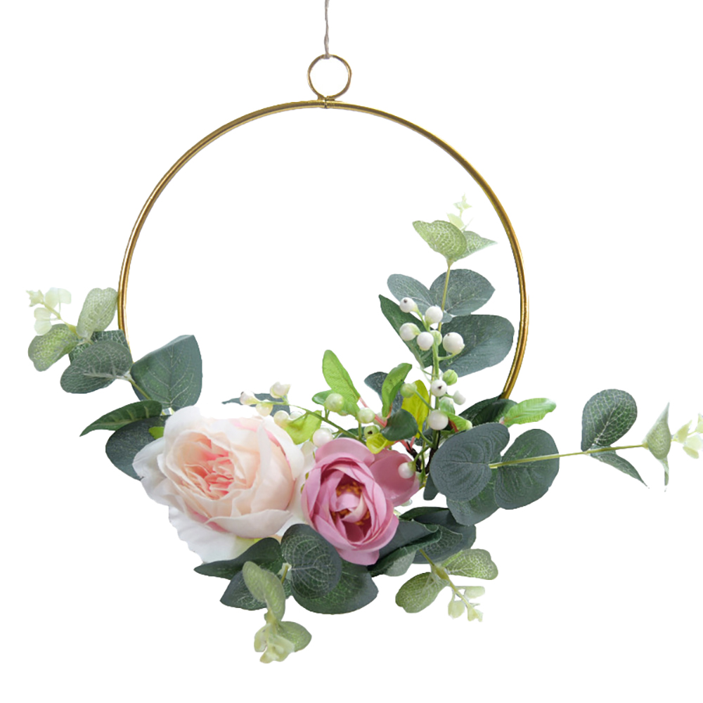 Floral Hoop Wreath Garland Artificial Rose Flowers Metal Ring Hoop Wreath For Wedding Nursery Wall Decor Round Buy Online At Best Prices In Pakistan Daraz Pk