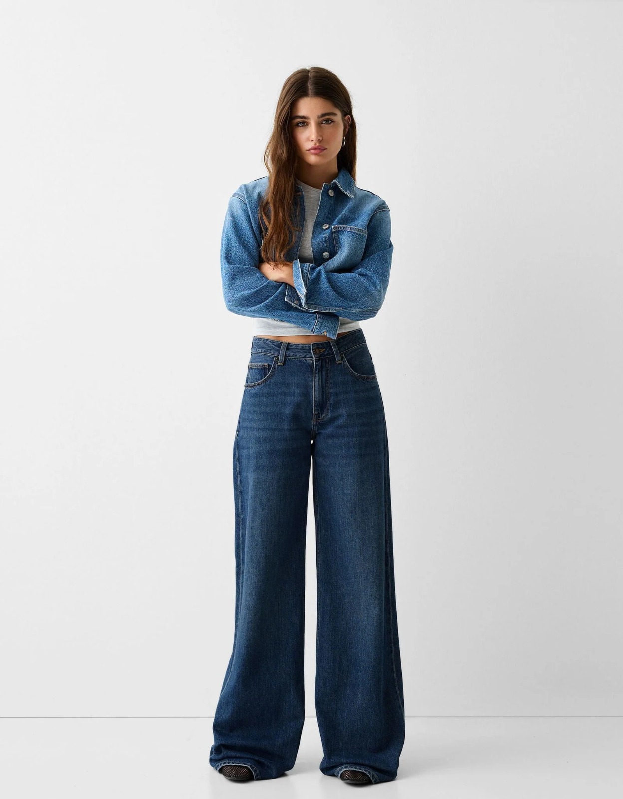 Zara Wide Leg High quality denim jeans pants for Girls select only waist size 26 to 36 waist