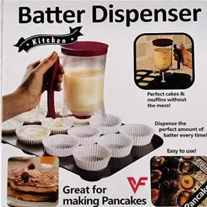 Pancake Batter Dispenser Tool Cupcake Cake Dispenser Perfect for Baking  Cupcakes Waffles Cakes and Muffins with Measuring Label Easy to Clean 