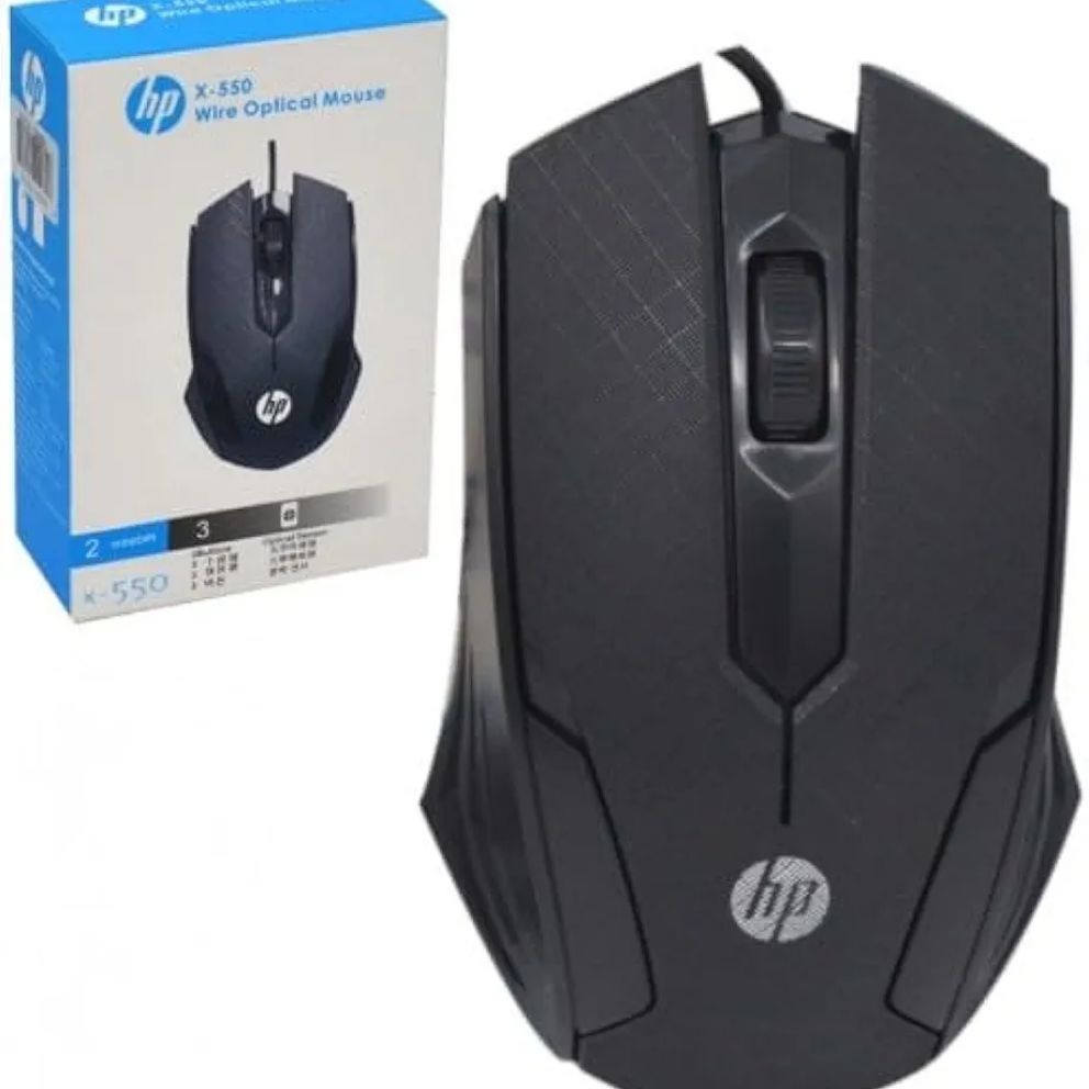 Wired optical Mouse Black Hp X-550 X7 Wired computer laptop mouse 1600DPI X7