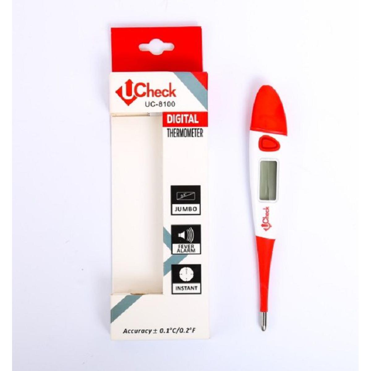 Life Care U Check Clinical Oral Thermometer Fast and Accurate Digital Temperature for Adults Children Kids Elderly Easy to Use Underarm or Rectal with Readout Flexile body fever Alarm