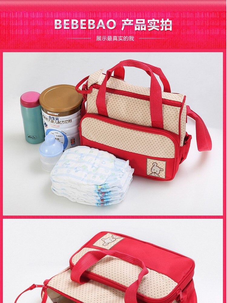 Baby Diaper Bag 5pcs Multicolor
