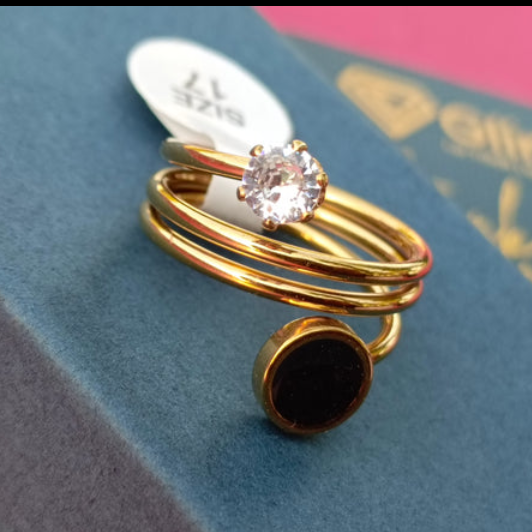 Luxury Multilayer Crystal Rings for Women Lady Gold Color Zirconia Geometric Party Rings Gift