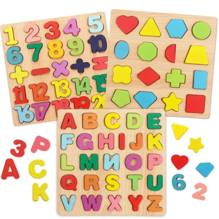 Wooden English Letters, English Counting Letters and Numbers, Baby Learning & Educational Toys for Toddlers, Preschool Early Learning Shape and Number Games.Kid's Learning Wooden alphabet  Puzzles & Numbers Count Board, Colorful ABC Uppercase Lette