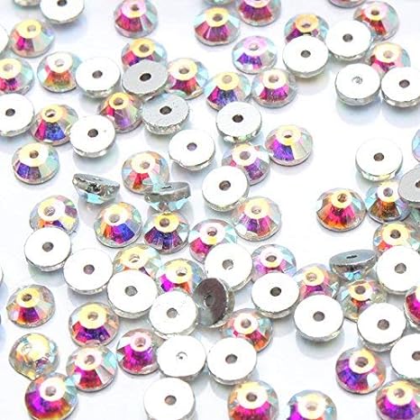1000pcs 4mm Round Sew On Stone Crystal Color XILION Lochrose Sew On Rhinestone with One Hole for Wedding Dress