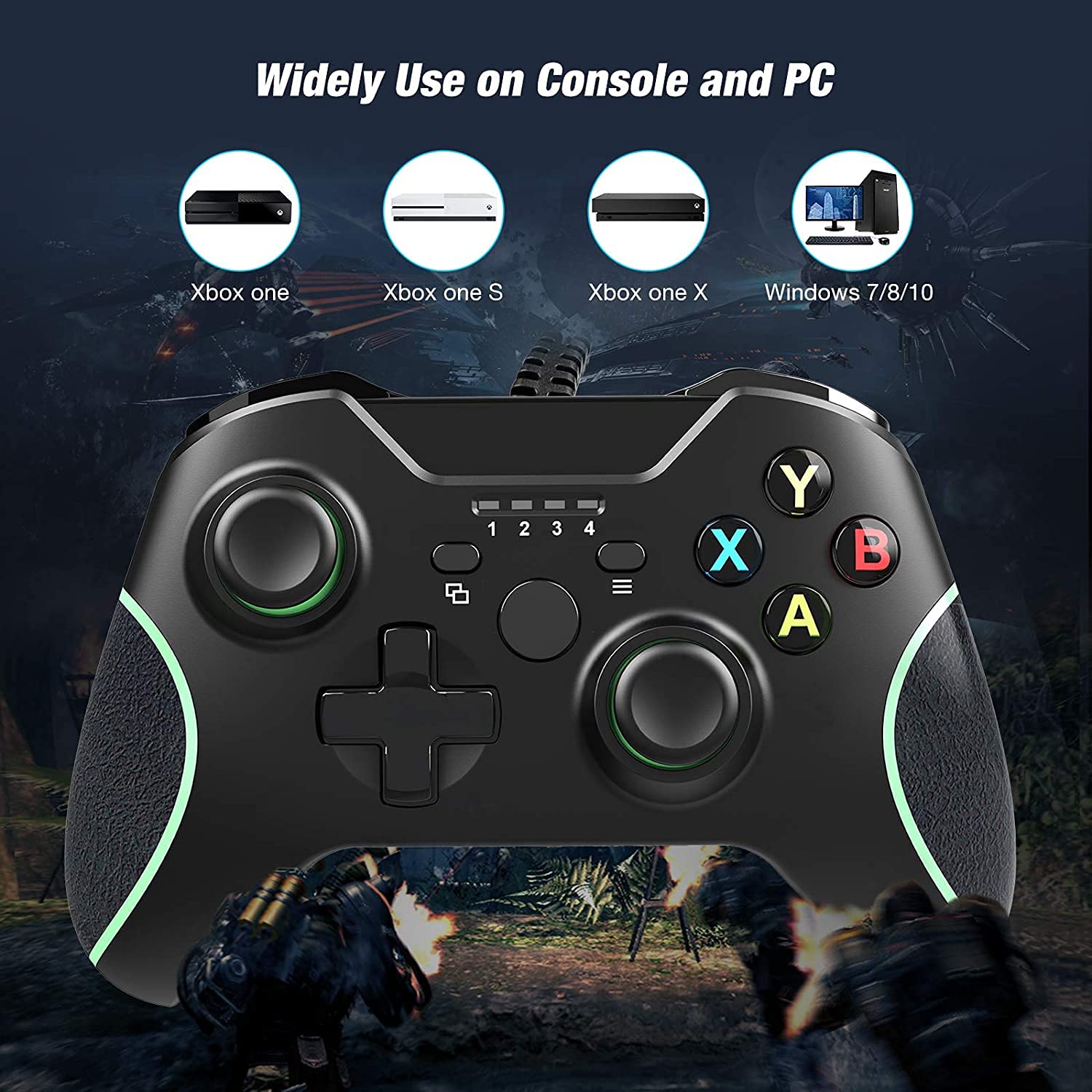 Top Quality USB Wired Controller for Xbox with Headphone Jack for