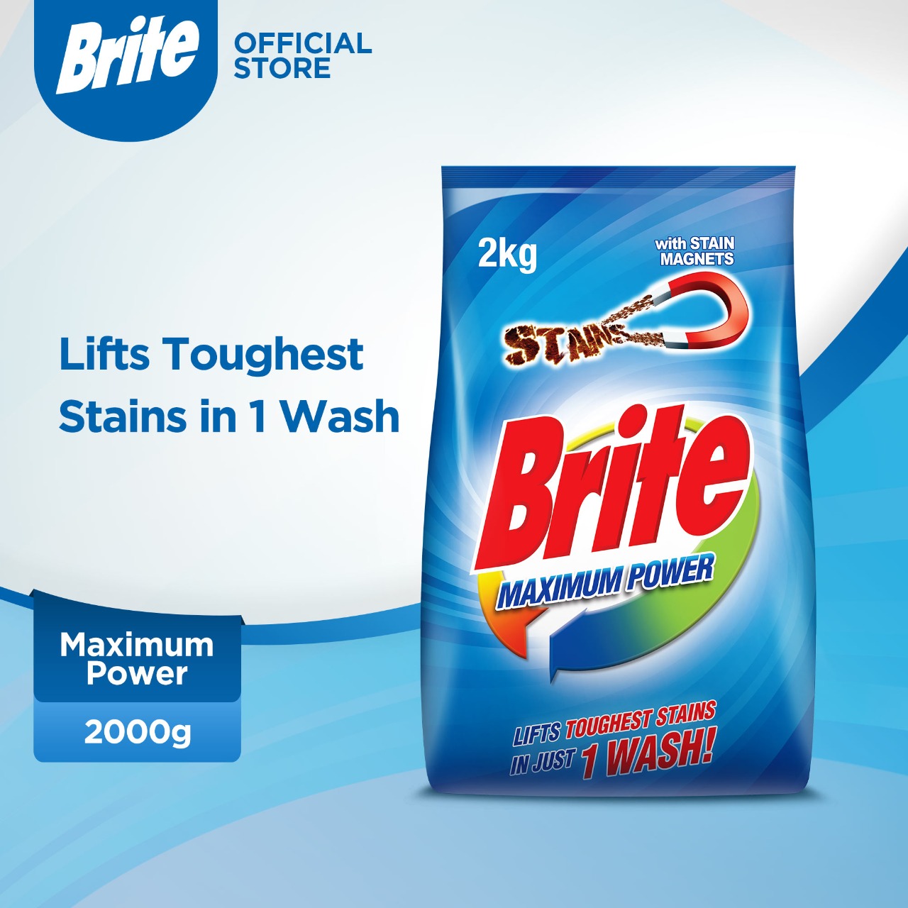 Brite 2kg - Detergent Washing Powder