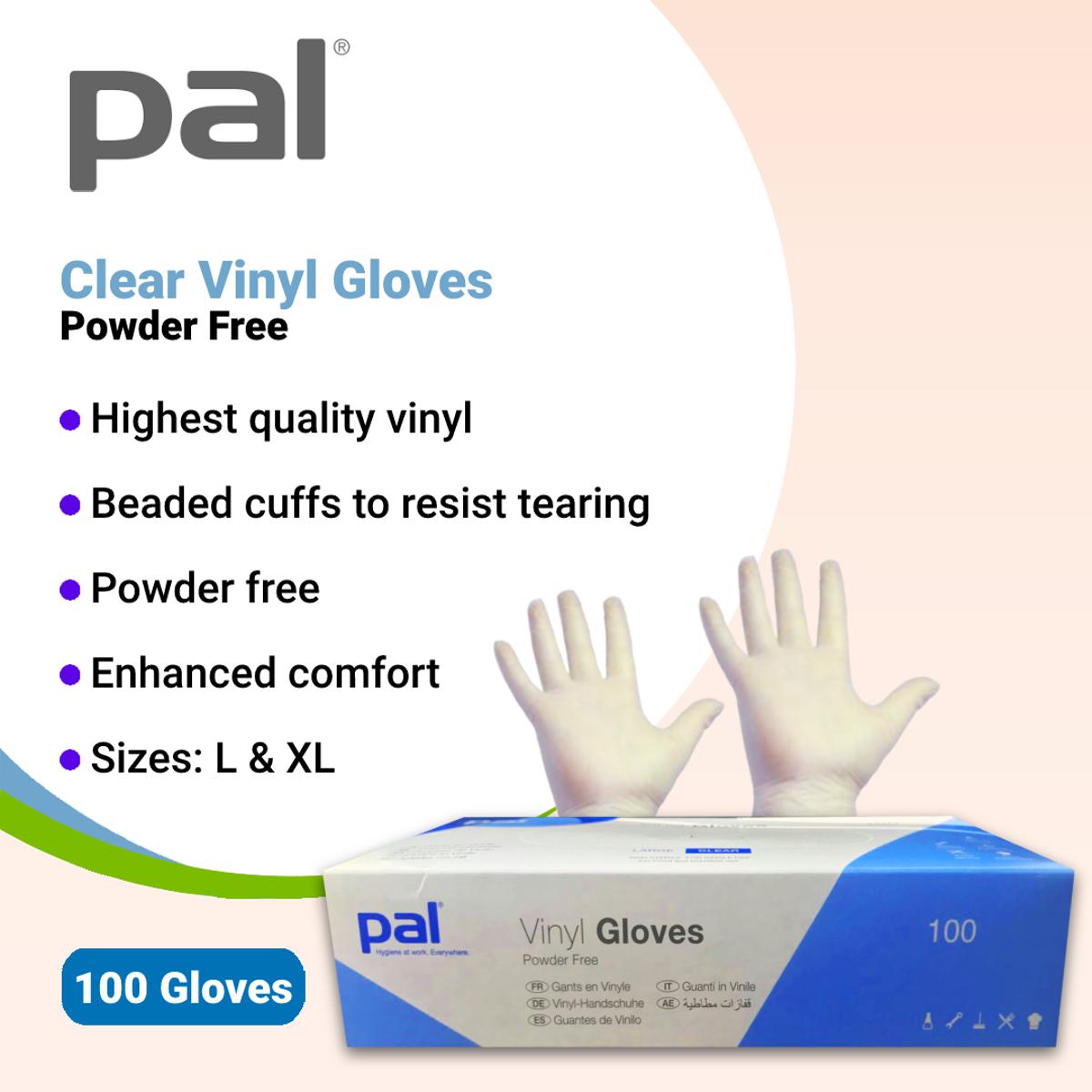 Pal Vinyl Gloves Powder Free - Clear