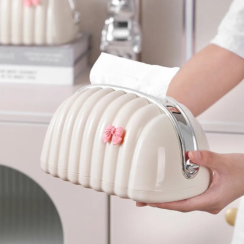 Ghar Kart Decorative Shell Tissue Box Case  Luxury Bread Style Napkin Holder  Modern Tissue Paper Box for Living Room, Office & Tea Table