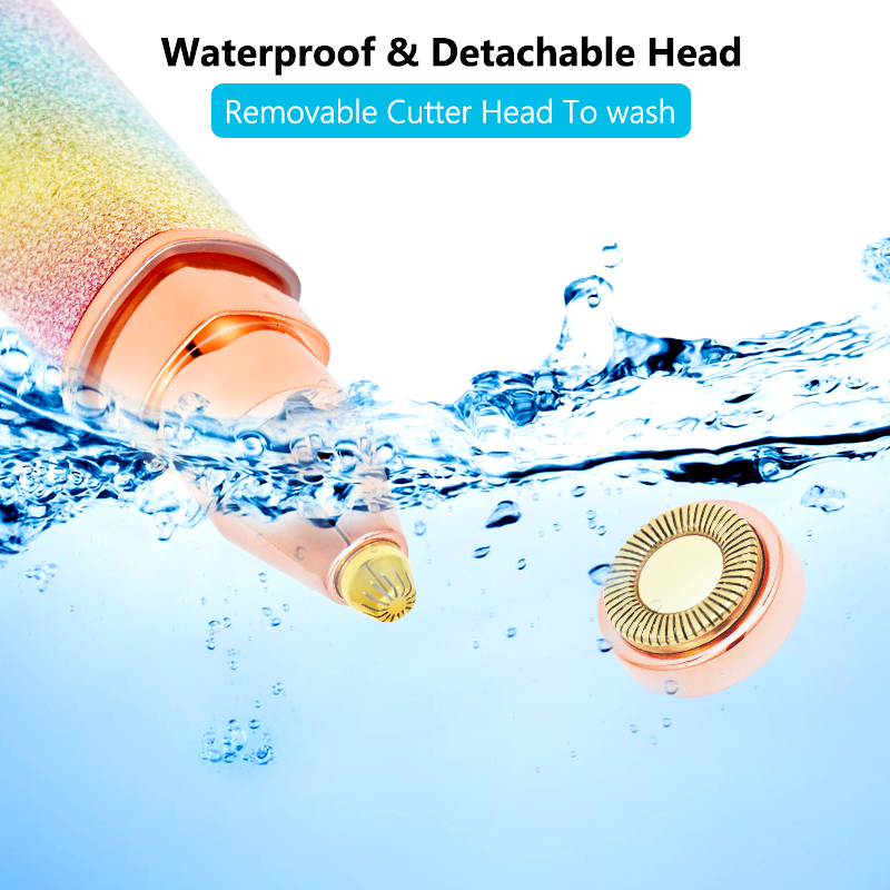 Portable 2 IN 1 Electric Epilator Eyebrow Trimmer Female Body Facial Lipstick Shape Hair Removal