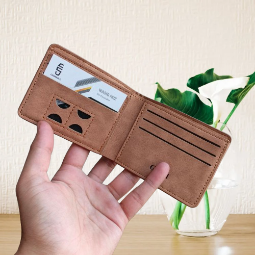 M PU Leather Short Horizontal Wallet Cardholder for Men