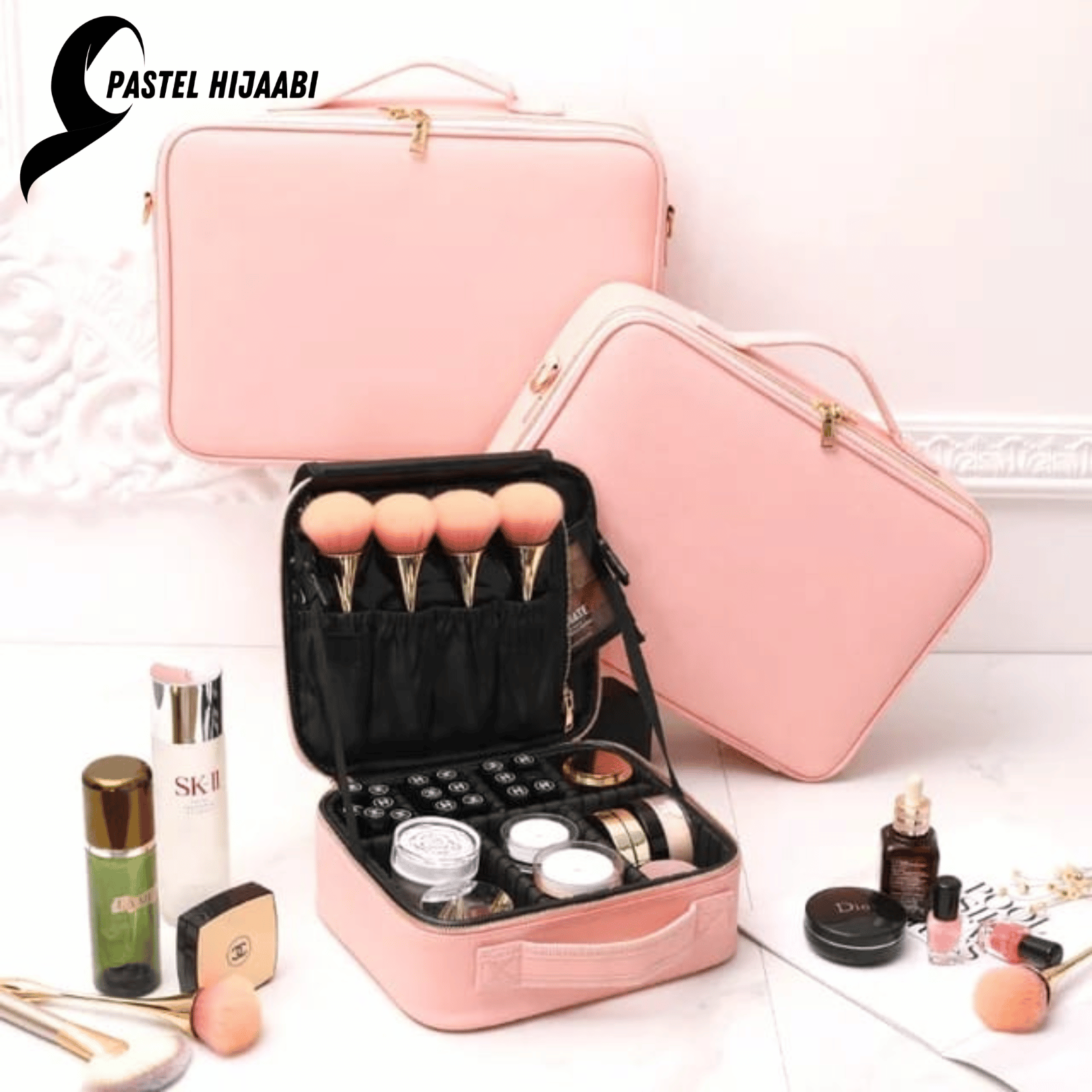Travel Makeup Case Professional Cosmetic Train Cases Artist Storage Bag  Make Up Tool Boxes Brushes Bags With Compartments Waterproof Detachable  Vanity