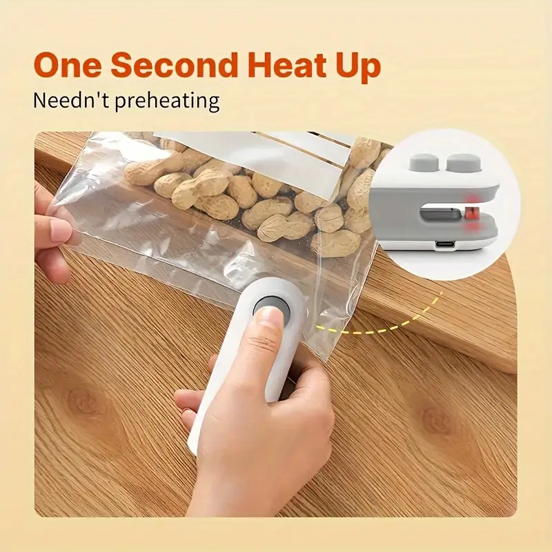 USB Rechargeable Portable Mini Sealing Machine, Handheld Packet Sealer for Food, Snacks, Chips, Fresh Storage, Plastic Bags Sealing Machine