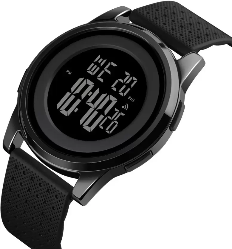 Embellet Watch For Men Silicone Rubber Sports Military Waterproof Digital Watch Black